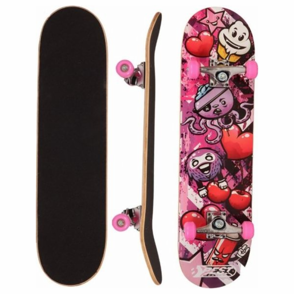 Skateboard Best Sporting Skateboard Dřevěný OCOTOPUS RŮŽO...