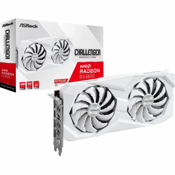 ASRock Grafická karta Radeon RX 6600 Challenger White 8GB...