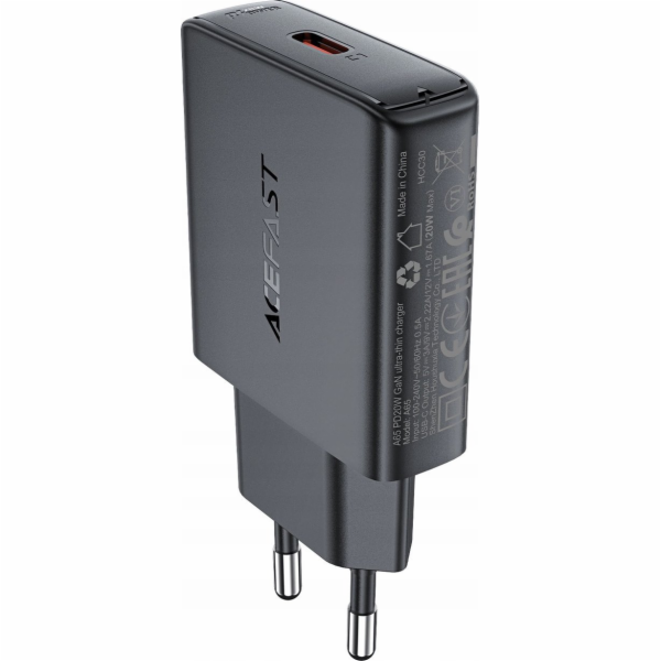 Acefast Nabíječka A65 PD 20W GaN USB-C do zásuvky - černá