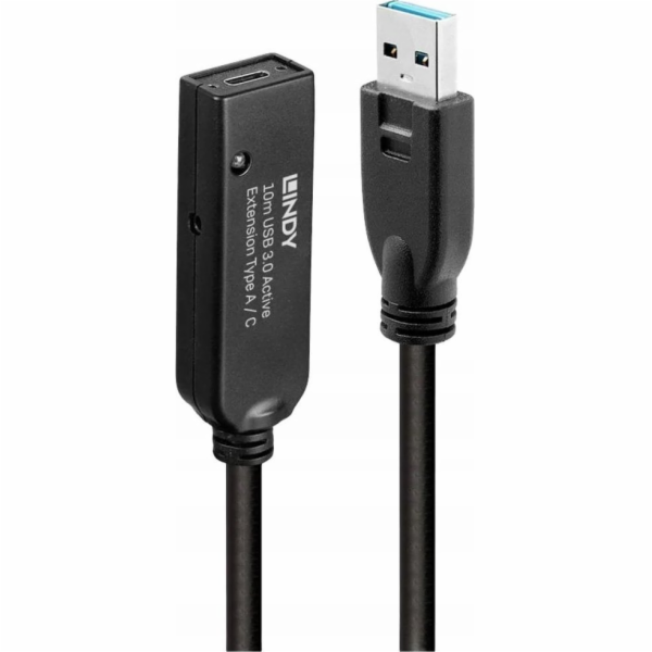 Lindy USB kabel USB-A - USB-C 10m černý (43376)