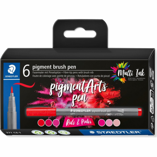 Staedtler Sada 6 štětcových fixů MultiInk Pigment Arts, č...