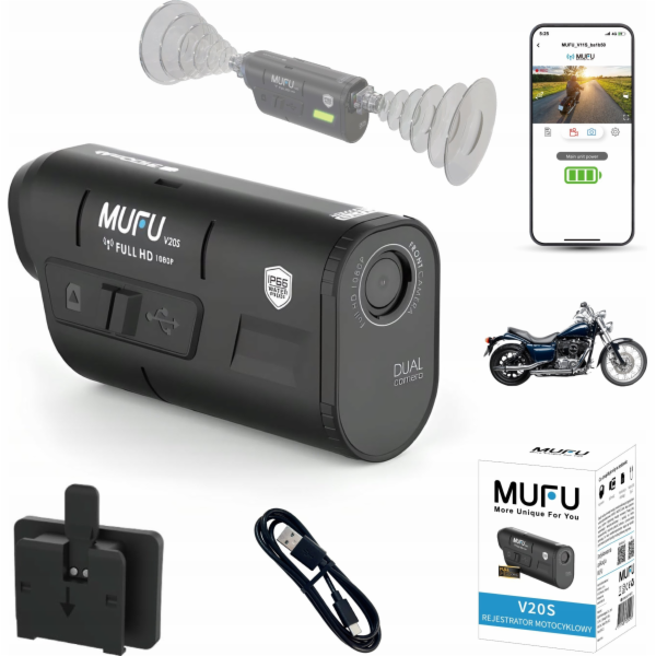 MUFU VIDEOREKORDÉR NA MOTOCYKEL MUFU MOTOCAM V20S FULLHD ...