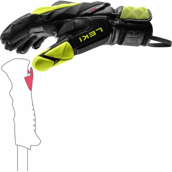 Leki LEKI GLOVES WCR Venom SL 3D černo-ledový citron 7.0