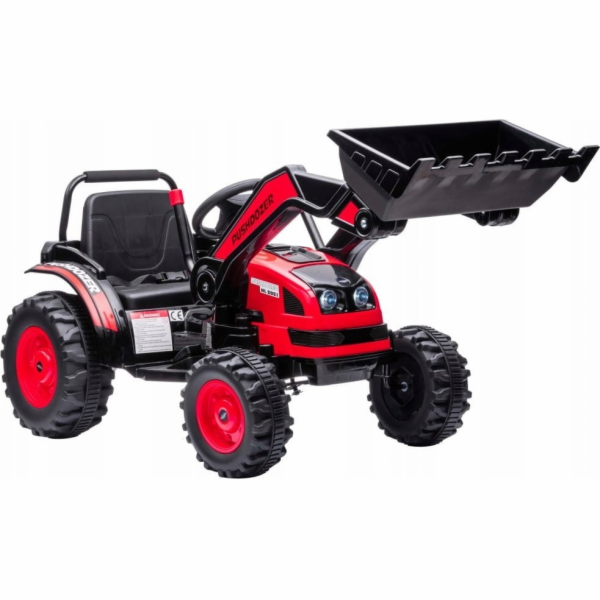 TRITON Baterkový traktor pro děti červený + pohyblivé ram...