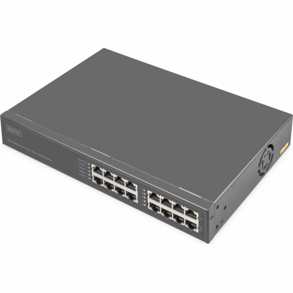 Digitus Přepínač Switch 8portový gigabitový PoE + injekto...