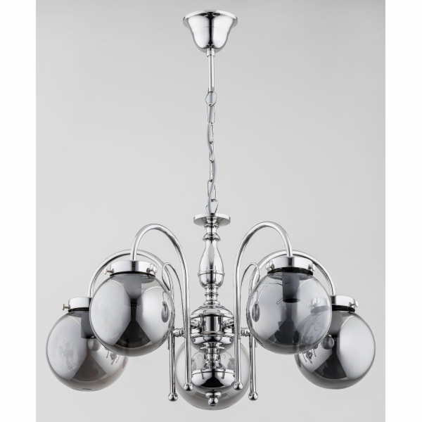Alfa Závěsná lampa Hero stříbrná, 5-světlový chromový lus...