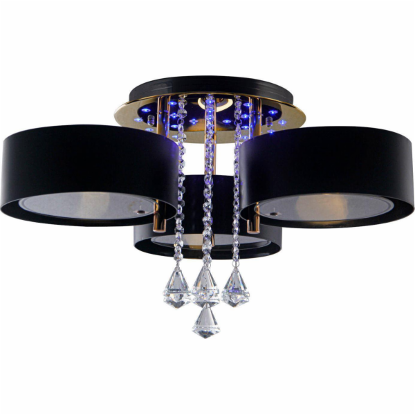Mdeco Stropní lampa Glamour ELMDRS8006/3 TR BL MDECO kovo...