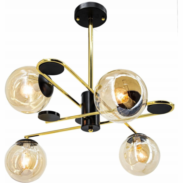 Mdeco Elem Agrafka 6302/4 BL TR závěsná lampa 4x60W E27 č...