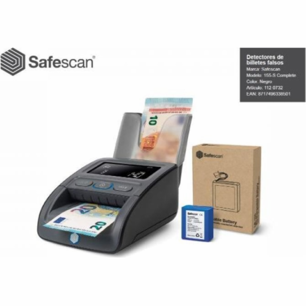SafeScan 155-S Komplett SET Geldprüfgerät baterie a sešív...