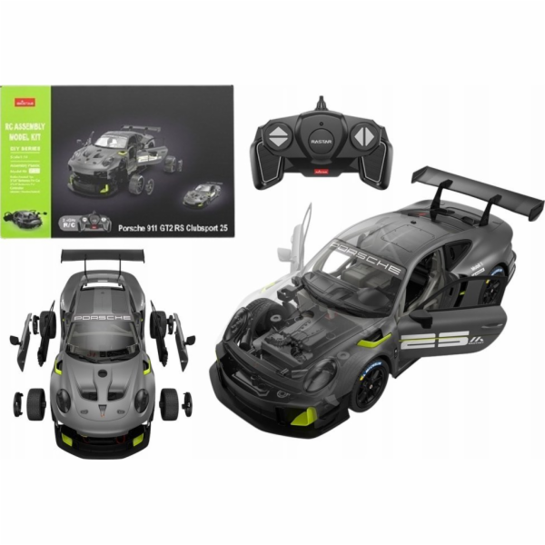 Rastar Stavebnice RC auto Rastar 1:18 Porsche 911 GT2 šed...