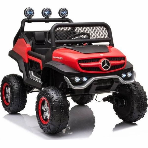 Lean Cars Mercedes Unimog S Červené vozidlo na baterie