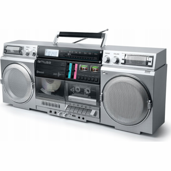 Muse Rádio BOOMBOX M-380 GBS GHETTO stříbrné