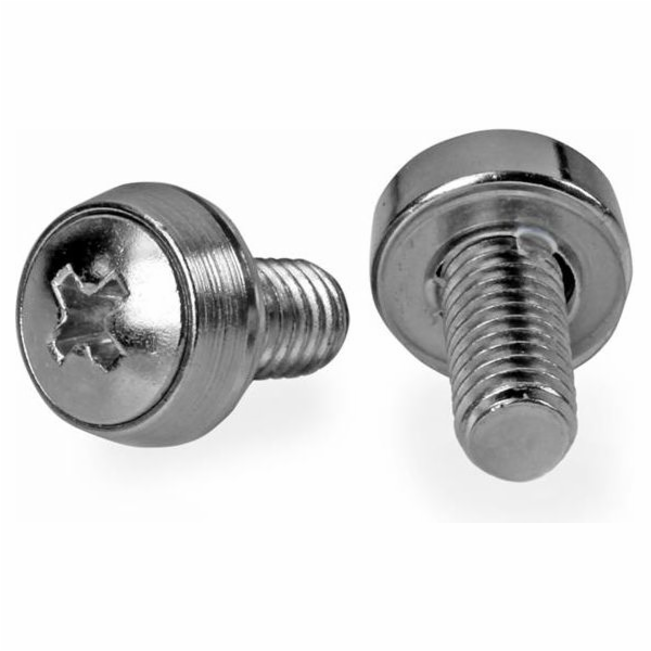 StarTech M6 x 12mm sada šroubů/podložek - 100 sad Stříbrn...