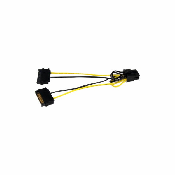 StarTech SATA 15-pin - PCIe 8-pin, 0,15 m, žlutá (SATPCIE...