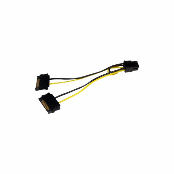 StarTech SATA 15-pin - PCIe 6-pin, 0,15 m, žlutá (SATPCIE...