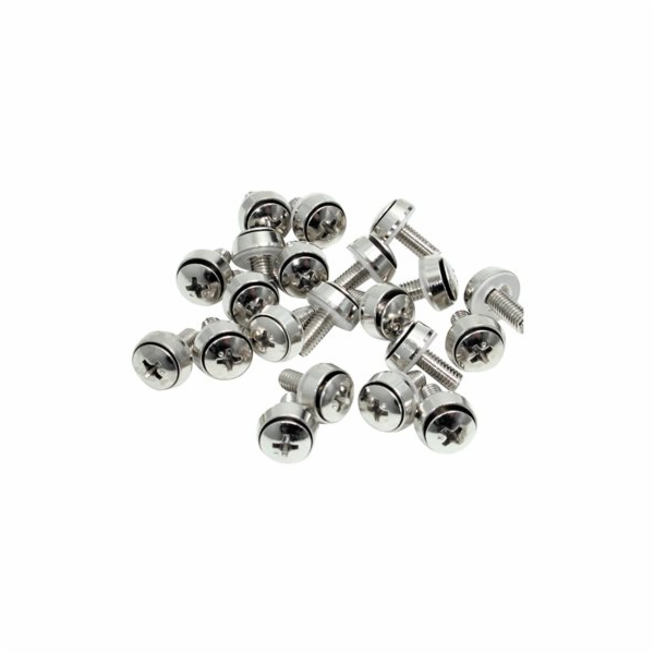StarTech M6 x 12mm sada šroubů/podložek - 100 sad Stříbrn...