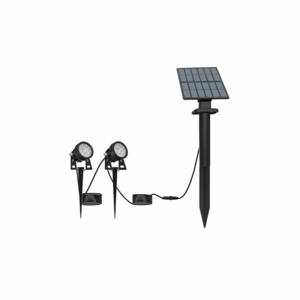 Solární dobíjecí lampa Domoletti Spiky, 1W, IP44, černá