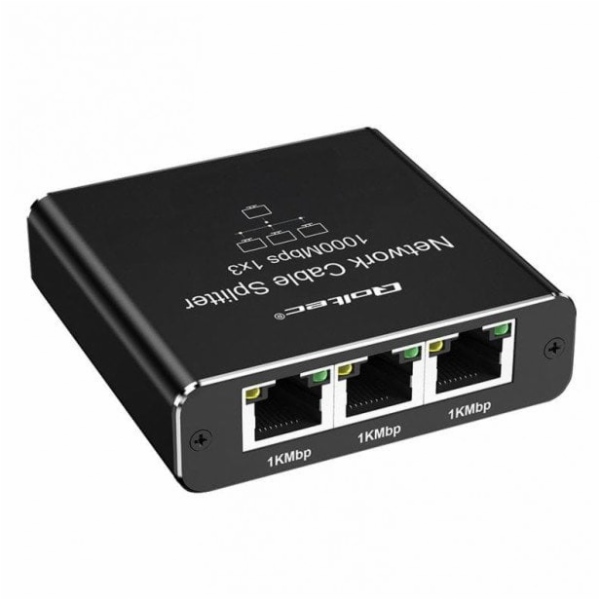 Qoltec Rozbočovač Ethernet mini SWITCH 1x3 RJ45 | 1000 Mb...