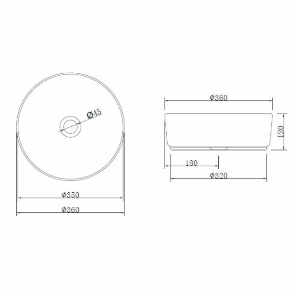 DOMOLETTI MONTOVANÉ UMYVADLO ACB8004 ZLATÁ/ČERNÁ