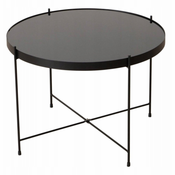 Kovový stůl se skleněnou deskou, SHERIN, 40 cm