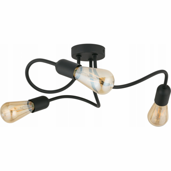 TK Lighting Stropní svítidlo Wave Black 4407 3x40W E27 černé