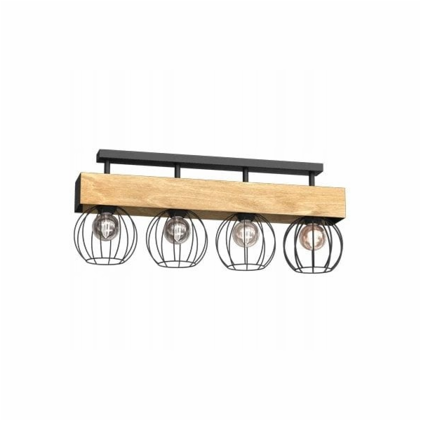 Luminex Stropní svítidlo Menton 1639 4x15W E27 černé/dřevěné