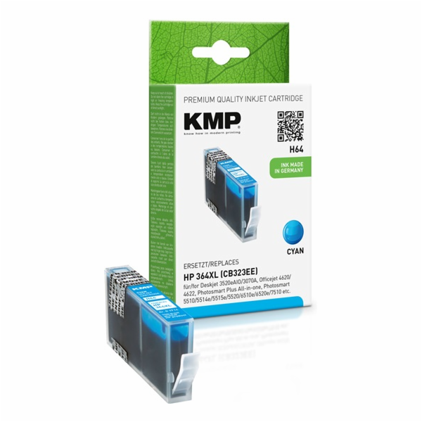 KMP H64 cartridge modra komp. m. HP CB 323 EE No. 364 XL
