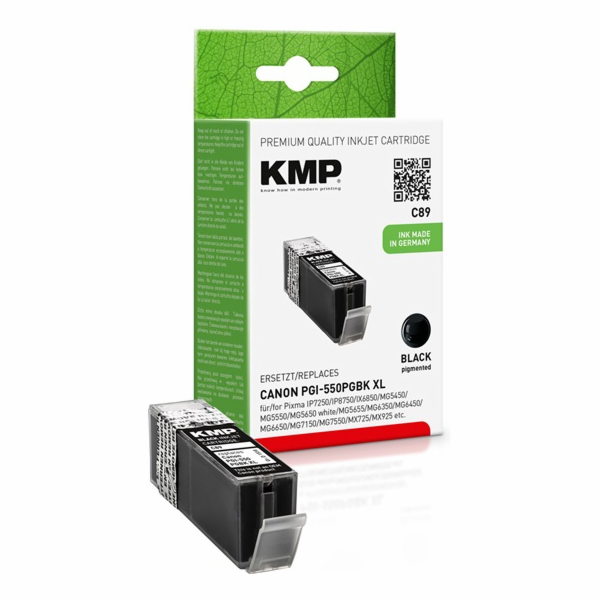 KMP C89 cartridge cerna kompatib. s Canon PGI-550PGBK