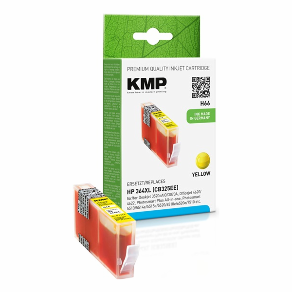 KMP H66 cartridge zluta komp. m. HP CB 325 EE No. 364 XL