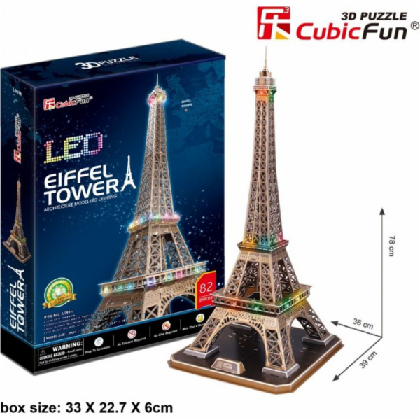 Puzzle 3D Eiffelova věž / led - 82 dílků
