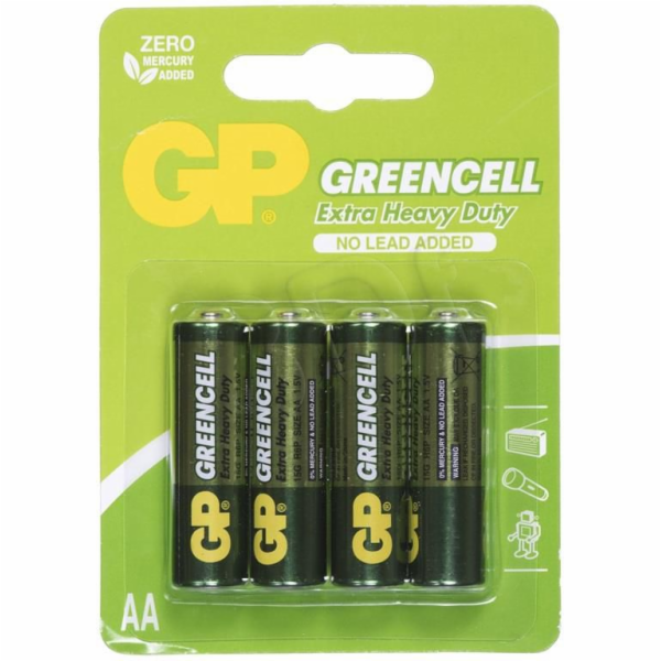 Baterie AA (R6) Zn-Cl GP Greencell  4ks