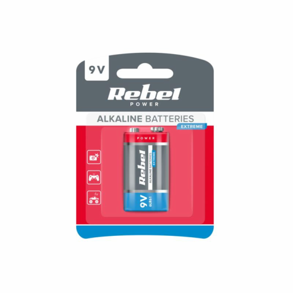 Baterie 6LR6 (9V) alkalická REBEL EXTREME 1ks / blistr BA...