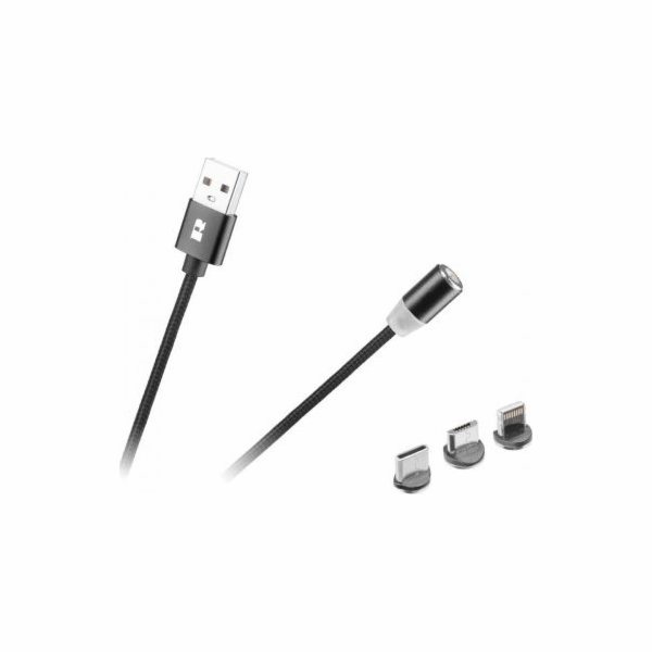 Kabel REBEL RB-6004-100-B USB 3v1 1m Black