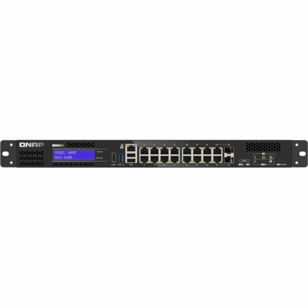 QNAP 1G switch QGD-1600-8G: 16x 1G port RJ-45 PoE (14x RJ...