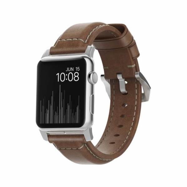 Nomad Řemínek NOMAD Tradiční kožený hnědý 42mm / 44mm kon...
