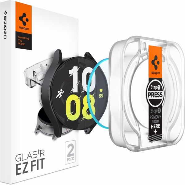 Spigen Glass tR EZ Fit 2 Pack - Samsung Galaxy Watch6 44 mm