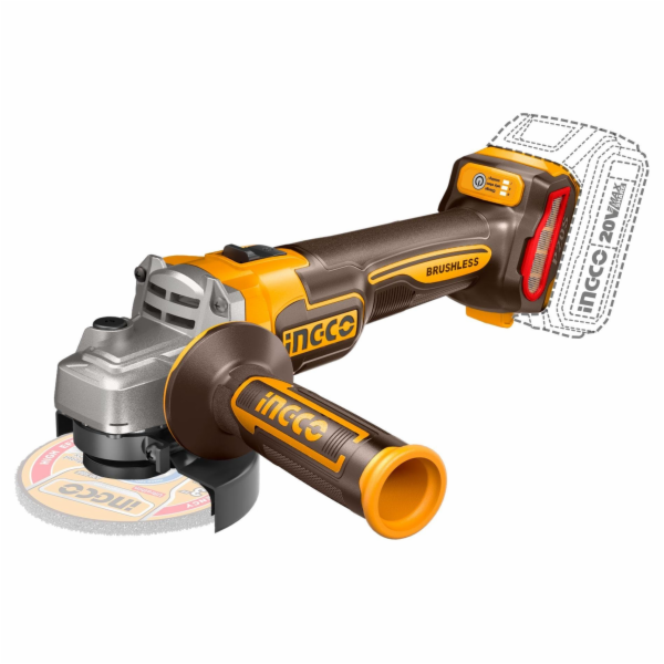 Ingco CAGLI211541 aku úhlová bruska 115mm vč. baterie, na...
