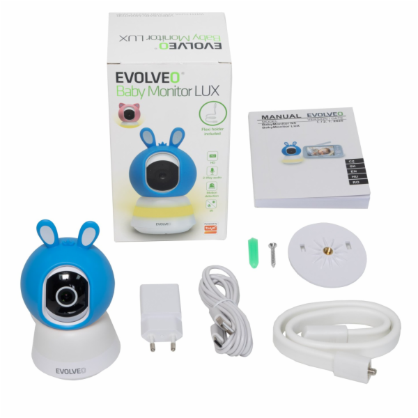 EVOLVEO Baby Monitor LUX, Chytrá 360° videochůvička s noč...