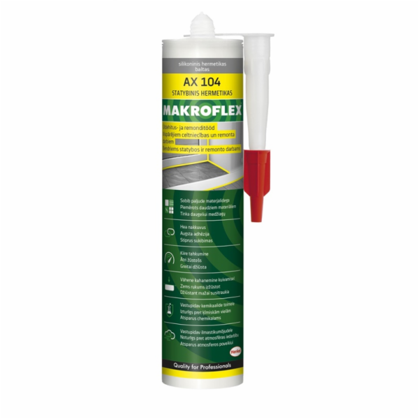 MAKROFLEX Univerzální stavební silikon AX104, 300 ml, bílý