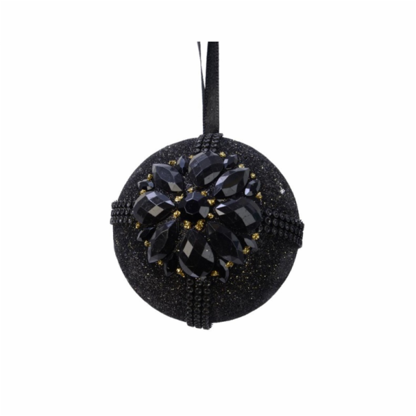 DECORIS Plastová vánoční hračka 740030, černá, 8 cm