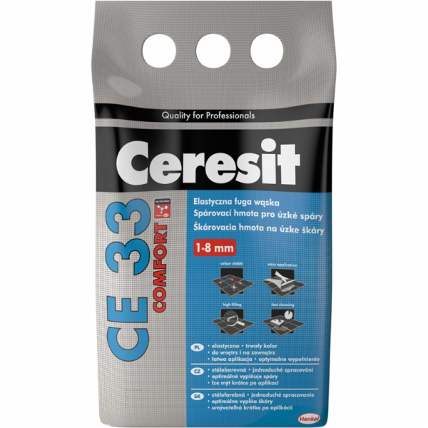 CERESIT CE33 comfort/07 ŠEDÝ tmel na spáry mezi dlaždicem...
