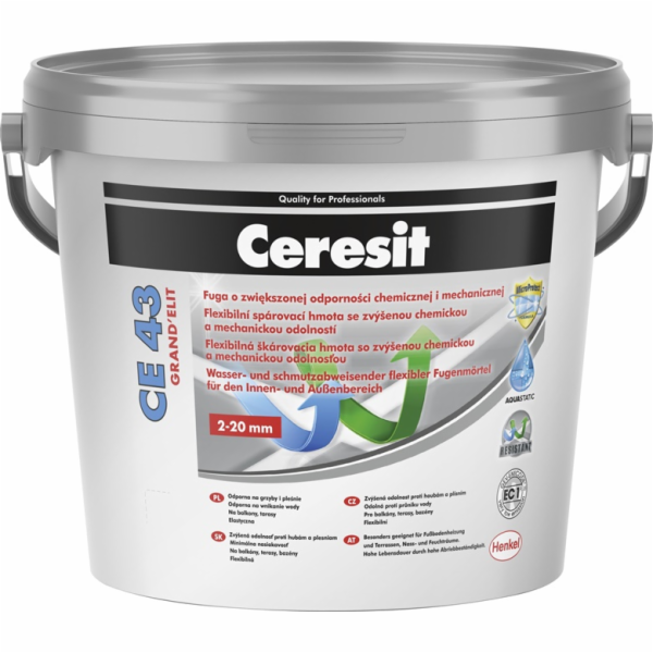 CERESIT Extra elastický tmel na spáry CE43/01 BÍLÝ, 5 kg