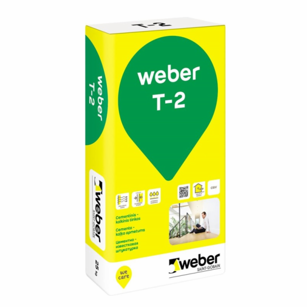 WEBER Cementovo-vápenná omítka T-2, 25 kg.