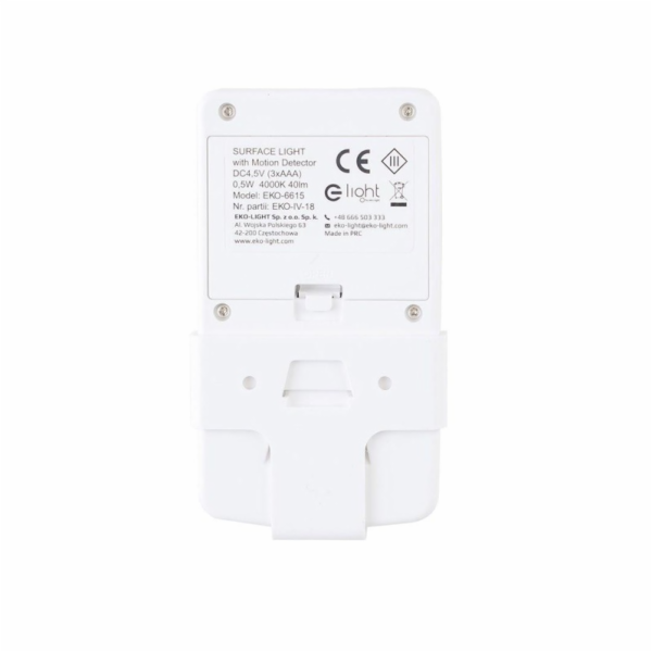 E-LIGHT MONTOVANÁ SVÍTIDLA 0,5W 40LM 4000K 3XAAA