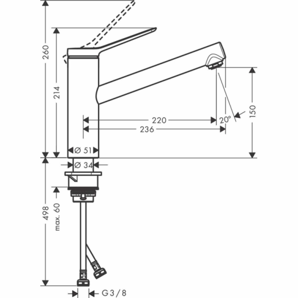 HANSGROHE PÁKOVÁ KUCHYŇSKÁ BATERIE ZESIS M33