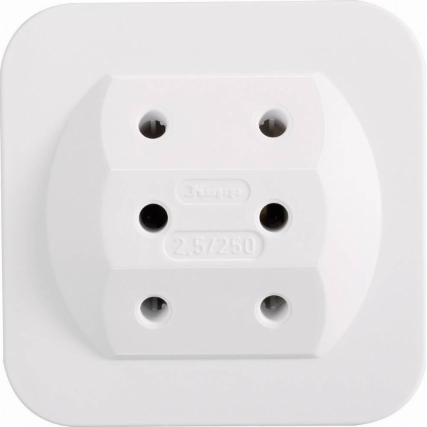 Tříkolíkový KOPP, 10A, 250V, barva bílá