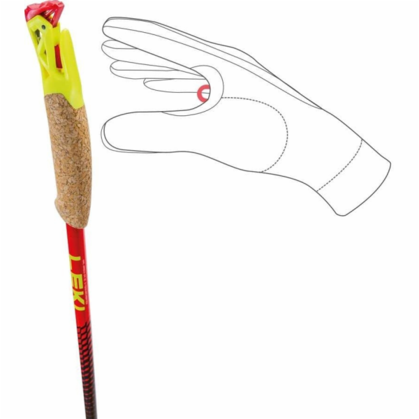 LEKI STICKS TRL Vertical K červeno-žluté 110