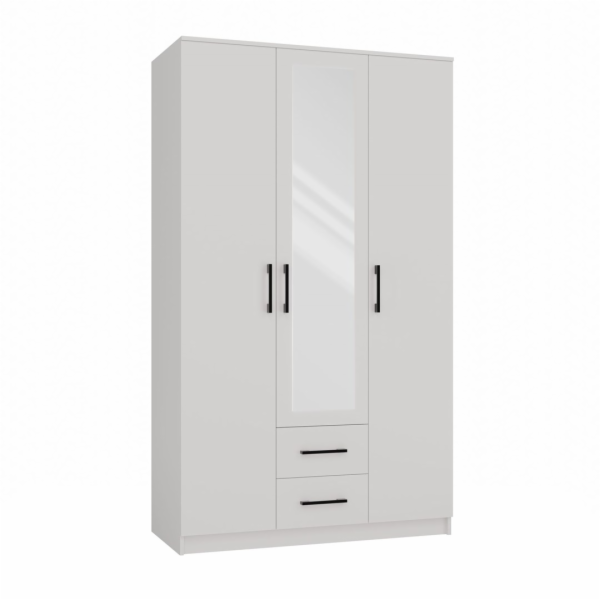 Topeshop ROMANA 120 BIEL ložnice šatní skříň 6 polic 3 dv...