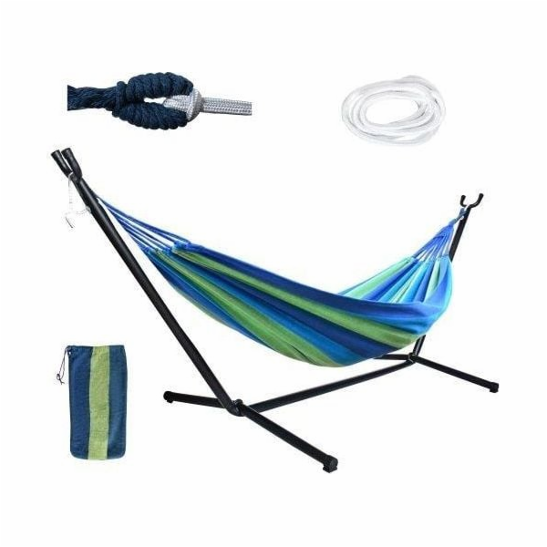 Zahradní houpací síť Malatec 200x150cm s rámem