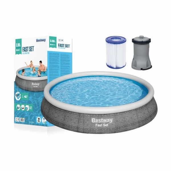 Bestway Nafukovací bazén Fast Set, modrý, 7340 l, 396 x 8...